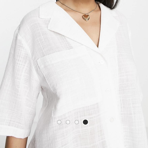 Topshop Lightweight Resort Crop Shirt - Picture 4 of 7